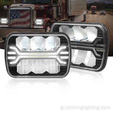 Άλλα αξεσουάρ φωτός αυτοκινήτων Υψηλή/χαμηλή ακτίνα εκτός δρόμου Φορτηγό φορτηγών LED τετράγωνο προβολείς 5x7 ιντσών προβολείς φορτηγών